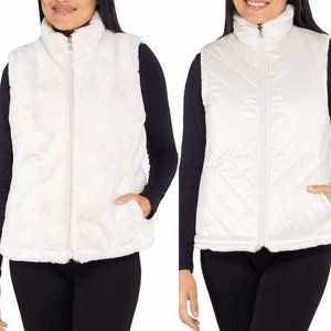 NWT Nicole Miller Ladies' Reversible Faux Fur Plush Vest